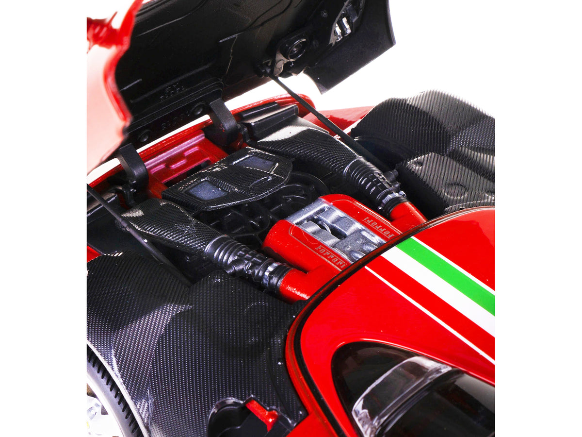 Ferrari Monza SP1 Red with Italian Flag Stripes "Signature Series" 1/18 Diecast Model Car by Bburago - image 3