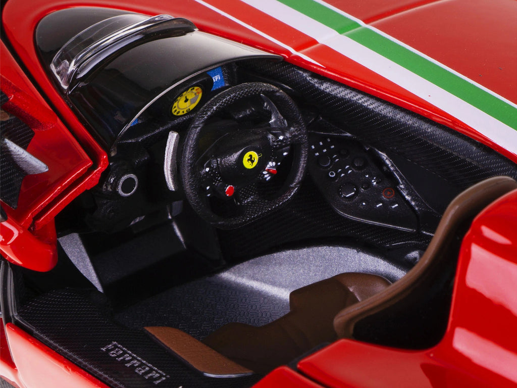 Ferrari Monza SP1 Red with Italian Flag Stripes "Signature Series" 1/18 Diecast Model Car by Bburago - image 4
