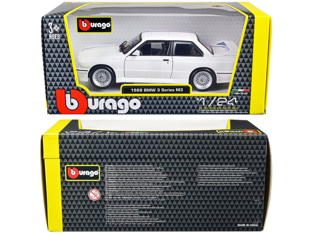 1988 BMW 3 Series M3 E30 White 1/24 Diecast Model Car by Bburago - image 2