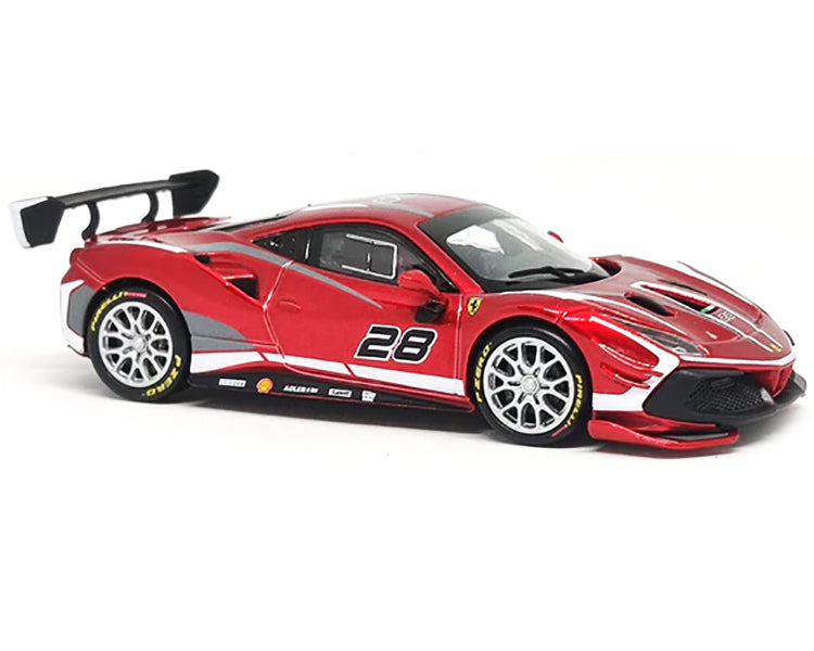 2020 Ferrari 488 Challenge EVO #28 Red with Graphics "Racing" Series 1/43 Diecast Model Car by Bburago - image 2