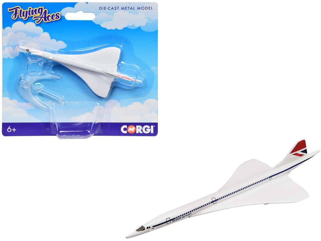 BAe/Aerospatiale Concorde Commercial Aircraft "British Airways" White "Flyin Aces" Series Diecast Model by Corgi - image 3