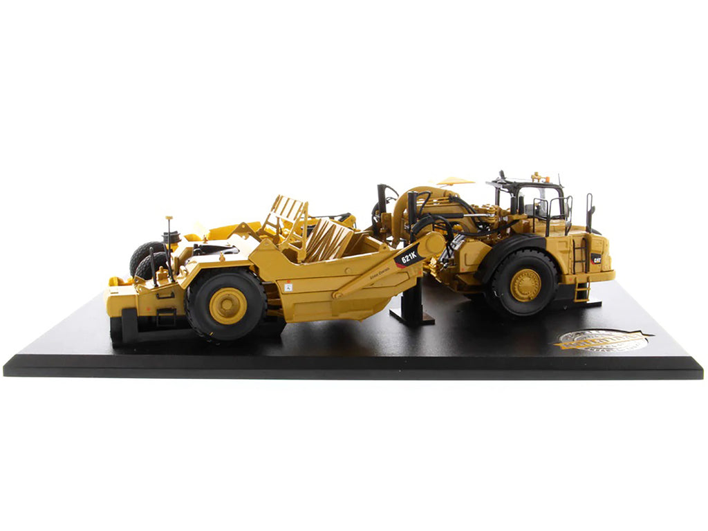CAT Caterpillar 621K Tractor Scraper and CAT Caterpillar D7 Track-Type Tractor with No. 70 Scraper Set "Evolution Series" 1/50 Diecast Models by Diecast Masters - image 3