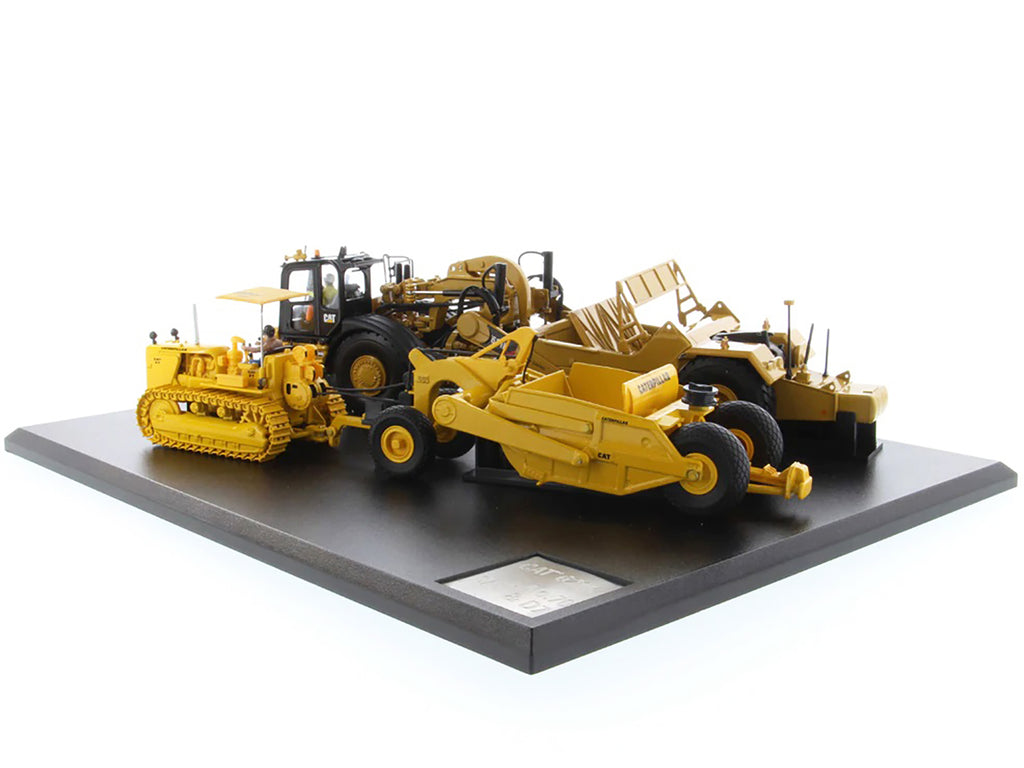 CAT Caterpillar 621K Tractor Scraper and CAT Caterpillar D7 Track-Type Tractor with No. 70 Scraper Set "Evolution Series" 1/50 Diecast Models by Diecast Masters - image 2