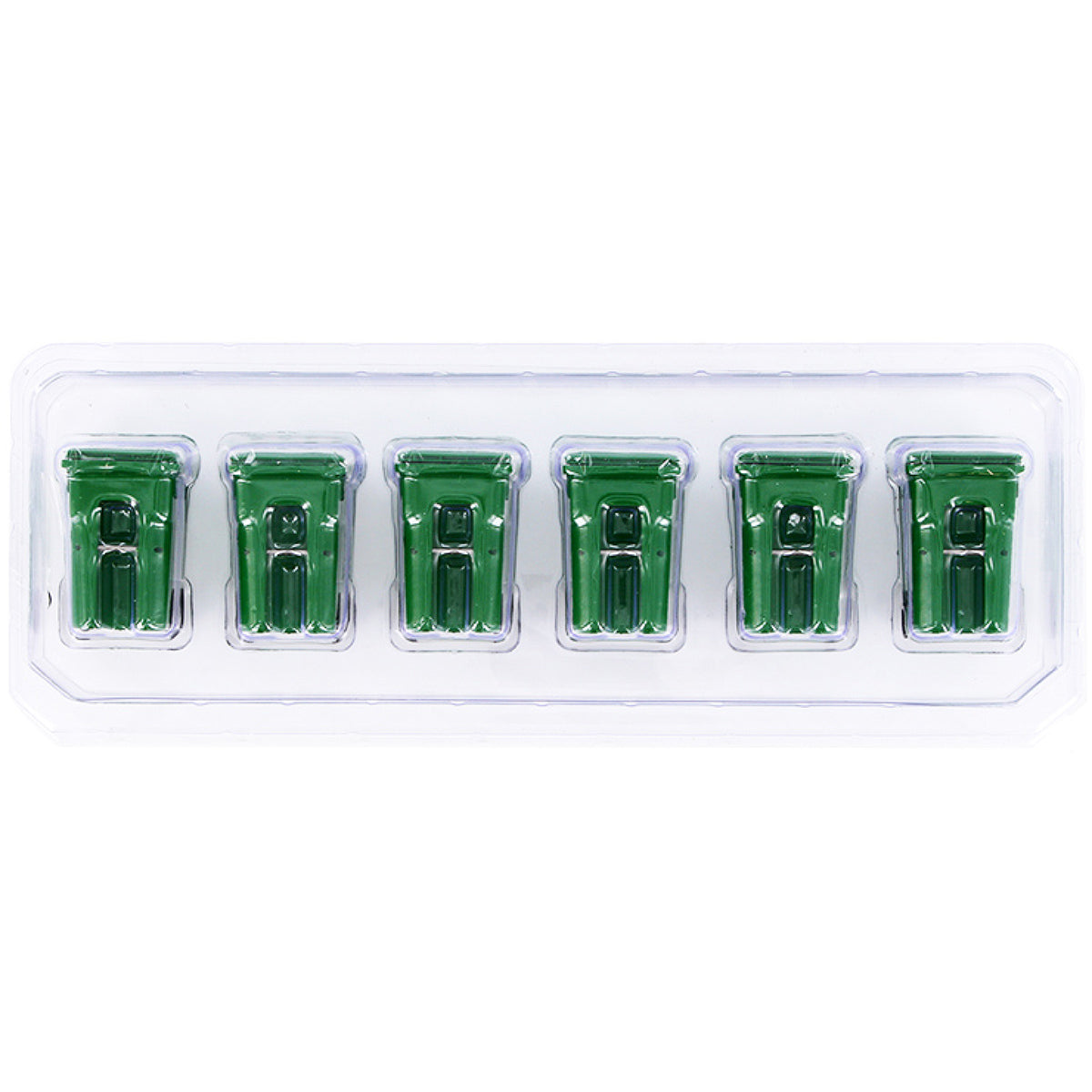 Set of 6 Green Garbage Trash Bin Containers Replica 1/34 Models by First Gear - image 2