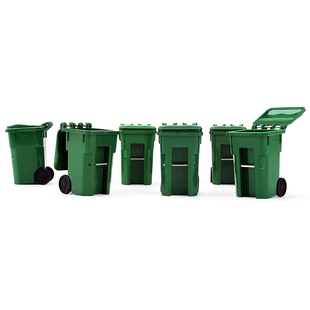 Set of 6 Green Garbage Trash Bin Containers Replica 1/34 Models by First Gear - image 3