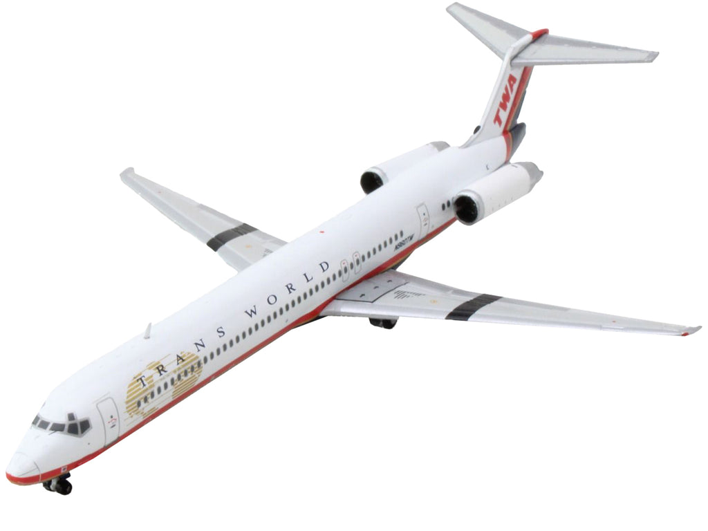 McDonnell Douglas MD-82 Commercial Aircraft "Trans World Airlines" White with Red Stripes 1/400 Diecast Model Airplane by GeminiJets - image 3