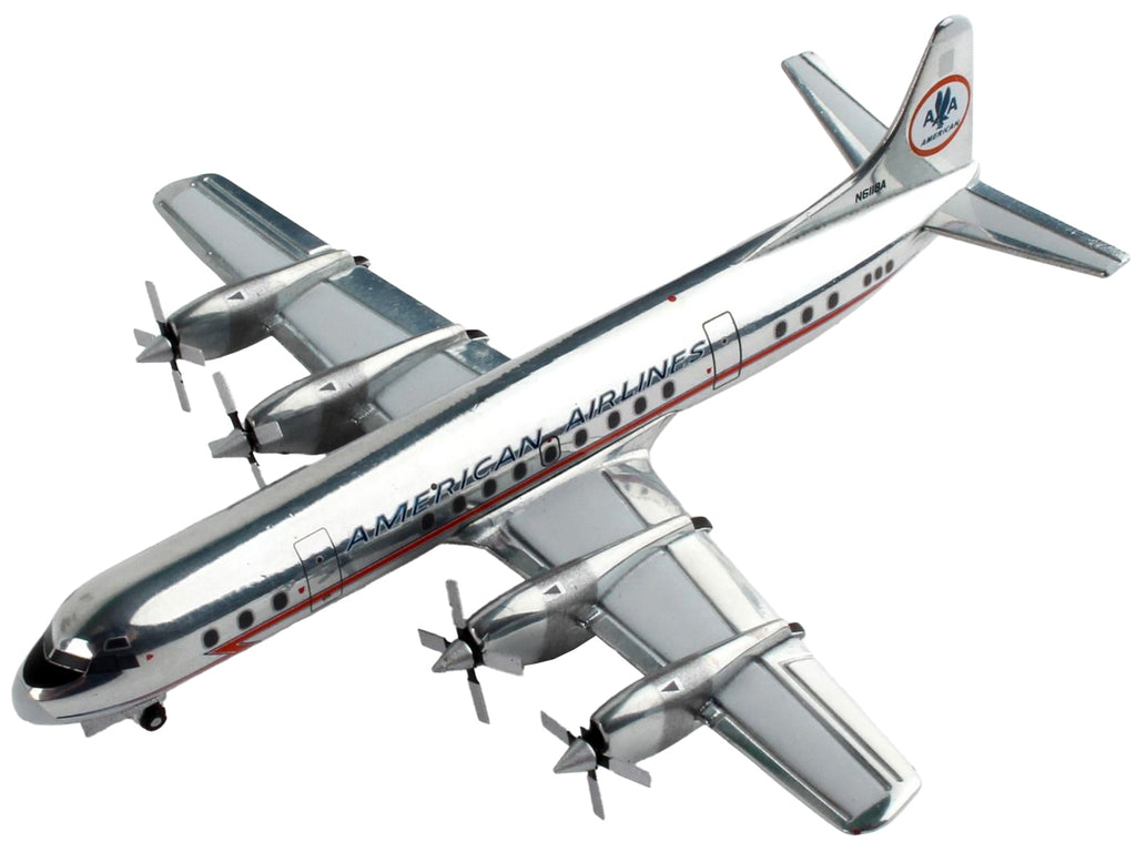 Lockheed L-188 Electra Commercial Aircraft "American Airlines" Silver with Red Stripes 1/400 Diecast Model Airplane by GeminiJets - image 3