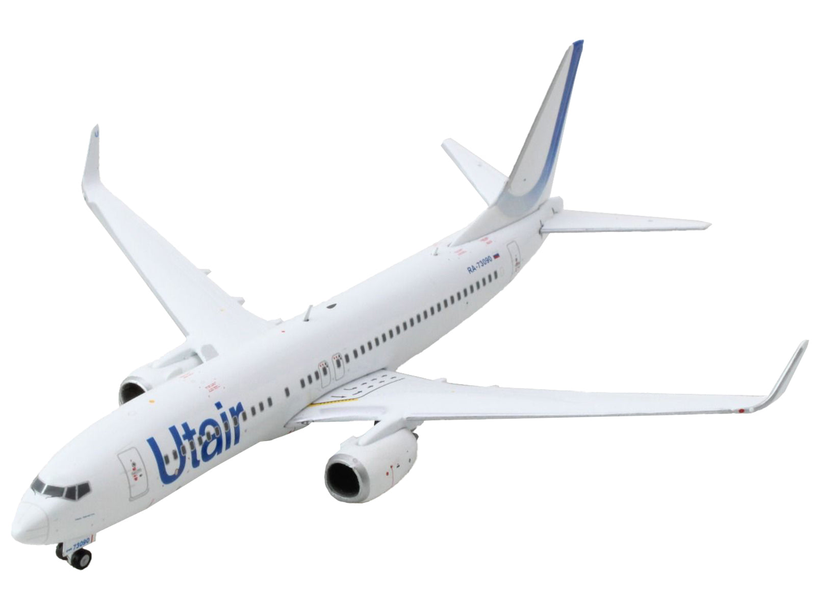 Boeing 737-800 Commercial Aircraft "Utair" White with Blue Tail Stripes 1/400 Diecast Model Airplane by GeminiJets - image 3