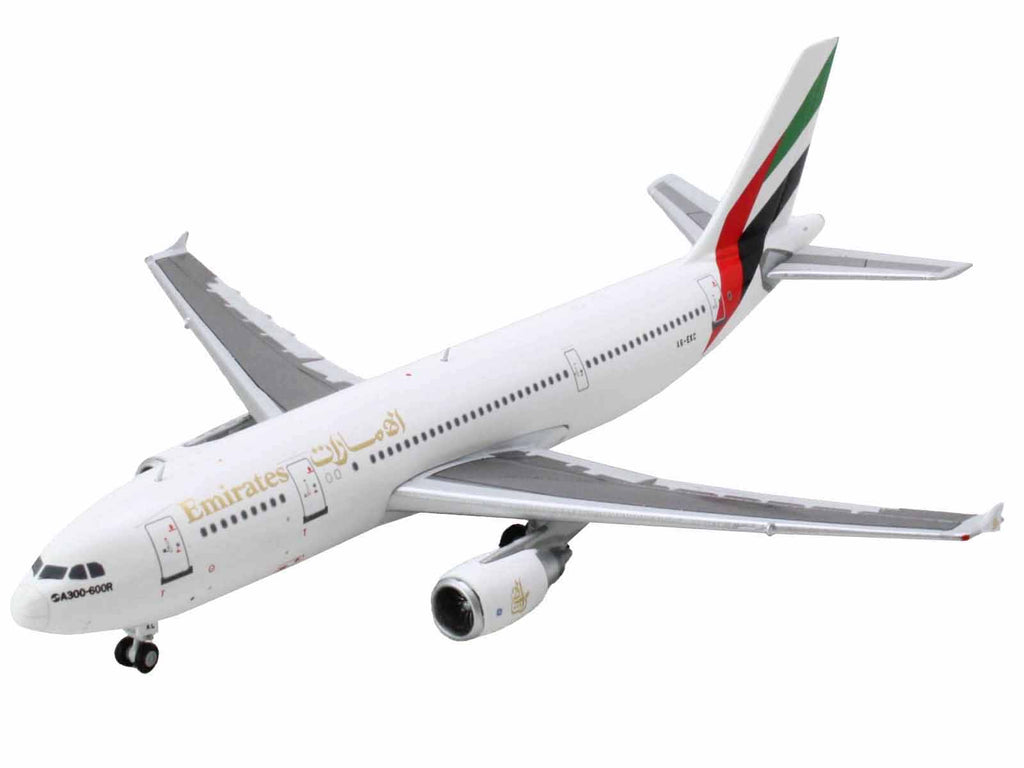 Airbus A300-600R Commercial Aircraft "Emirates Airlines" (A6-EKC) White with Striped Tail 1/400 Diecast Model Airplane by GeminiJets - image 3