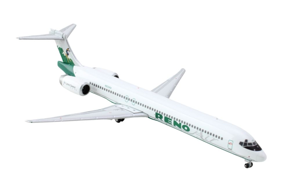 McDonnell Douglas MD-90 Commercial Aircraft "Reno Air" (N905RA) White with Green Tail 1/400 Diecast Model Airplane by GeminiJets - image 2