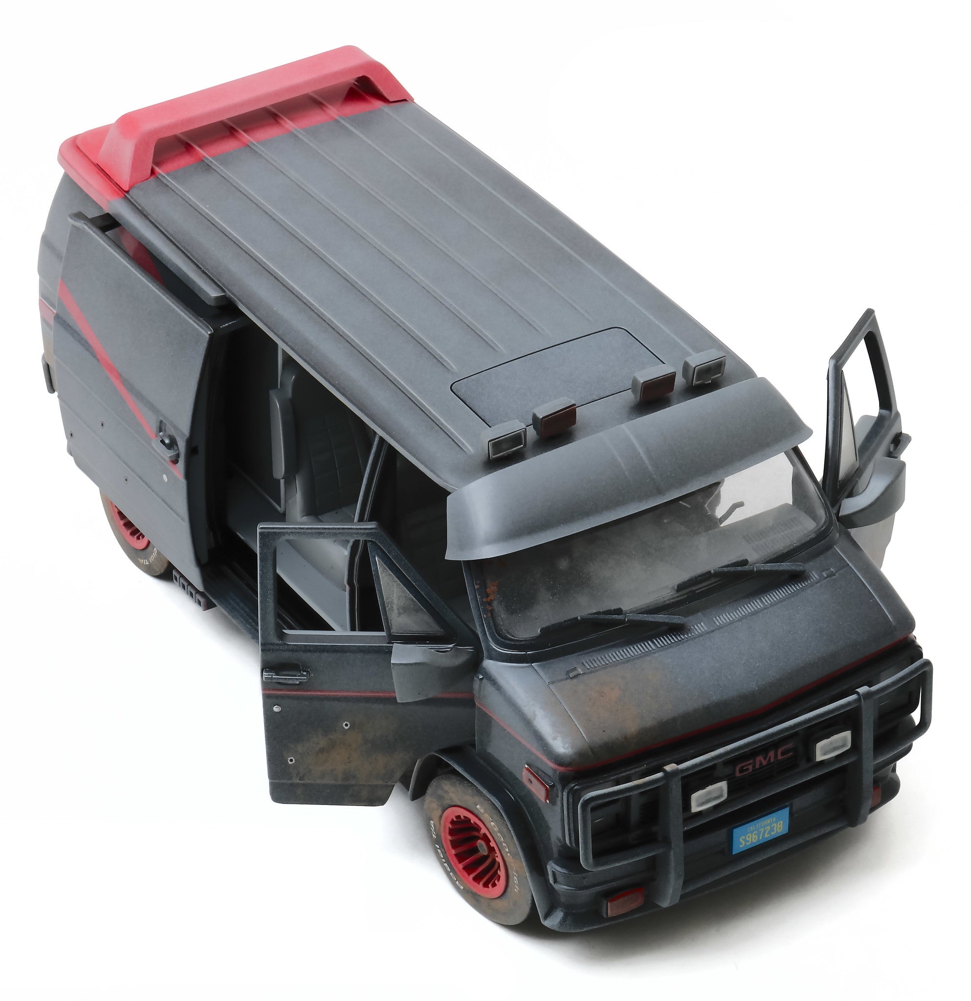 1983 GMC Vandura Black Weathered Version with Bullet Holes "The A-Team" (1983-1987) TV Series 1/18 Diecast Model Car by Greenlight - image 2