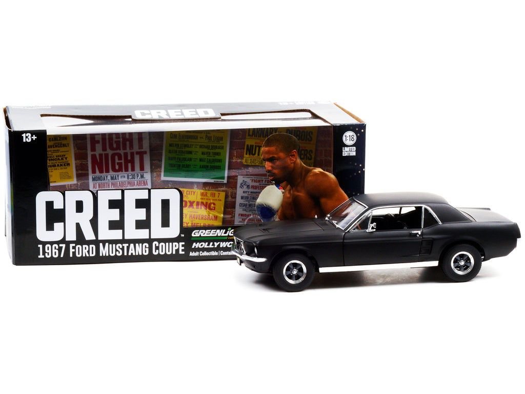 1967 Ford Mustang Coupe Matt Black (Adonis Creed's) "Creed" (2015) Movie 1/18 Diecast Model Car by Greenlight - image 3