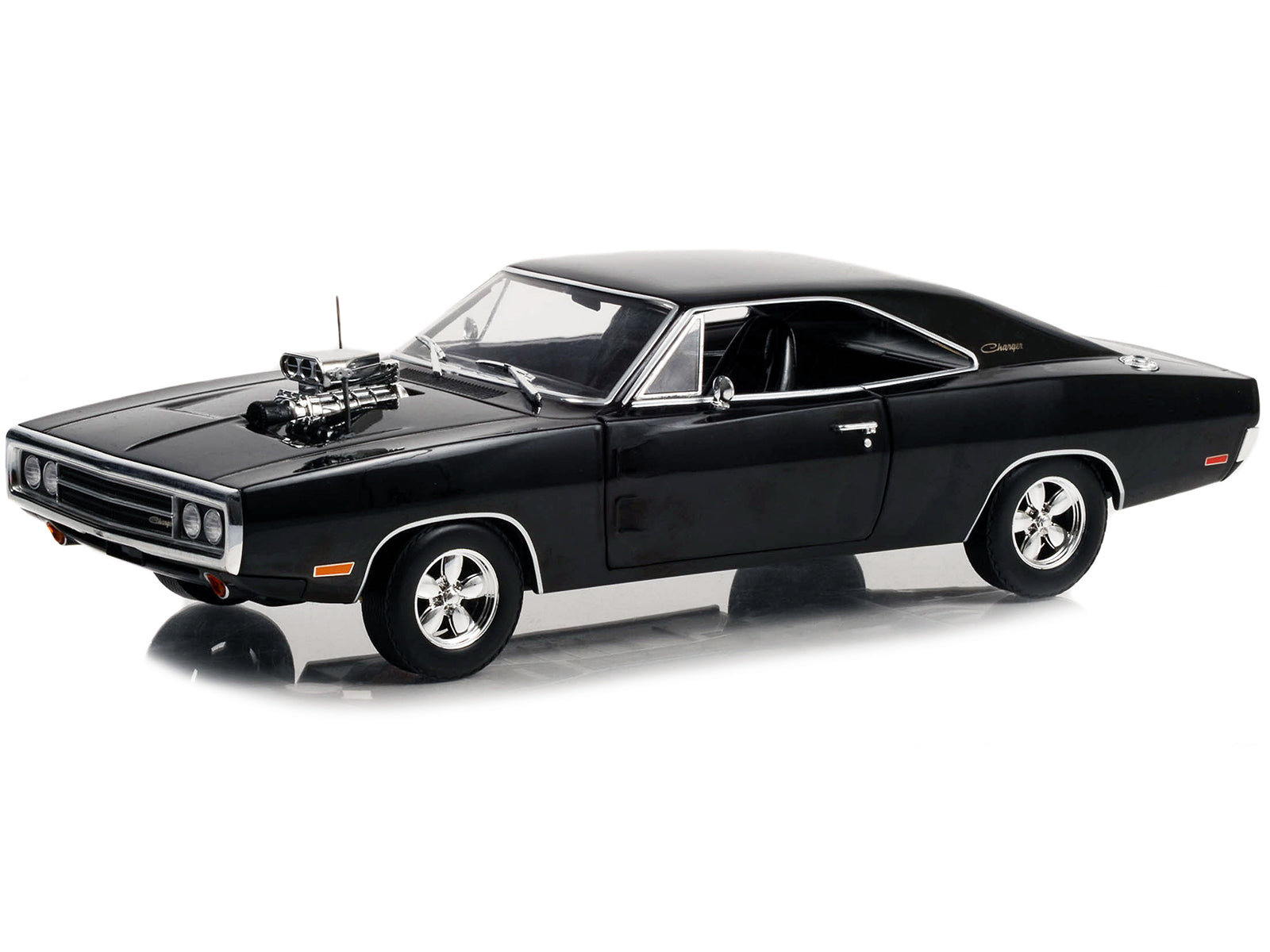 1970 Dodge Charger with Blown Engine Black "Artisan Collection" Series 1/18 Diecast Model Car by Greenlight - image 2