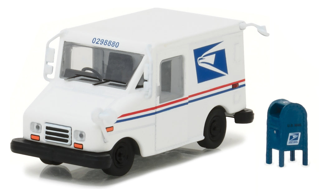 "United States Postal Service" (USPS) Long Life Postal Mail Delivery Vehicle (LLV) with Mailbox Accessory "Hobby Exclusive" 1/64 Diecast Model Car by Greenlight - image 2