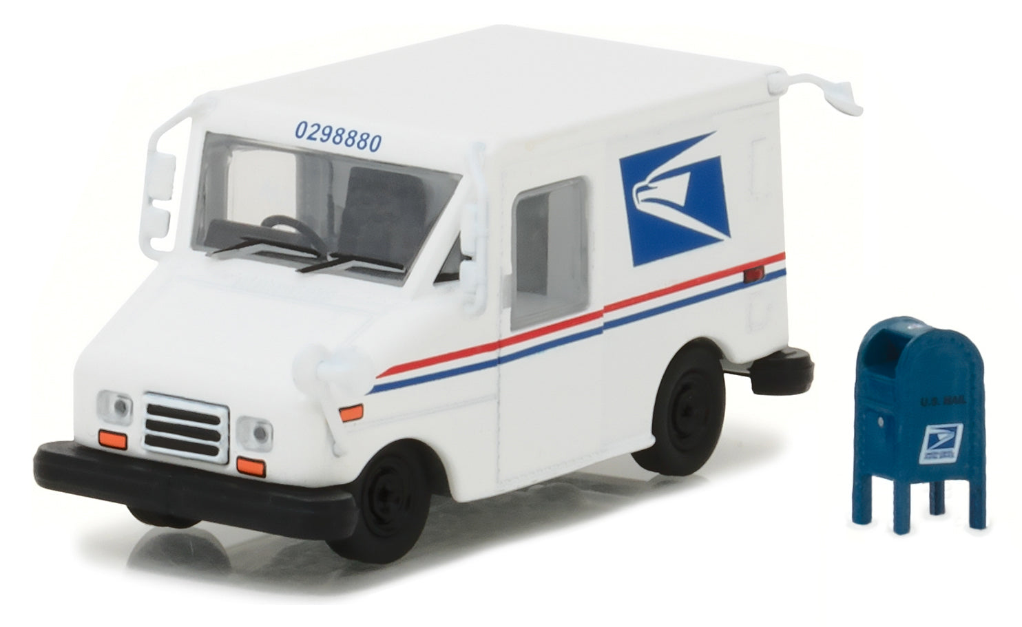 "United States Postal Service" (USPS) Long Life Postal Mail Delivery Vehicle (LLV) with Mailbox Accessory "Hobby Exclusive" 1/64 Diecast Model Car by Greenlight - image 2