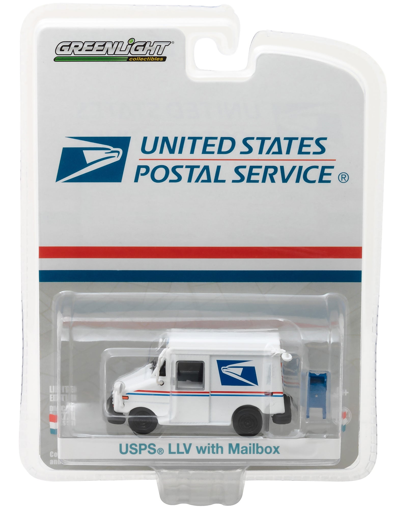 "United States Postal Service" (USPS) Long Life Postal Mail Delivery Vehicle (LLV) with Mailbox Accessory "Hobby Exclusive" 1/64 Diecast Model Car by Greenlight - image 3