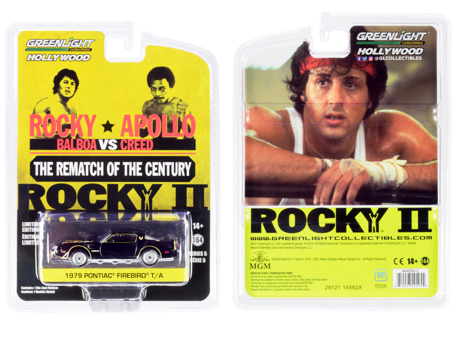 1979 Pontiac Firebird Trans Am T/A Black with Hood Bird "Rocky II" (1979) Movie "Hollywood Series" Release 5 1/64 Diecast Model Car by Greenlight - image 3