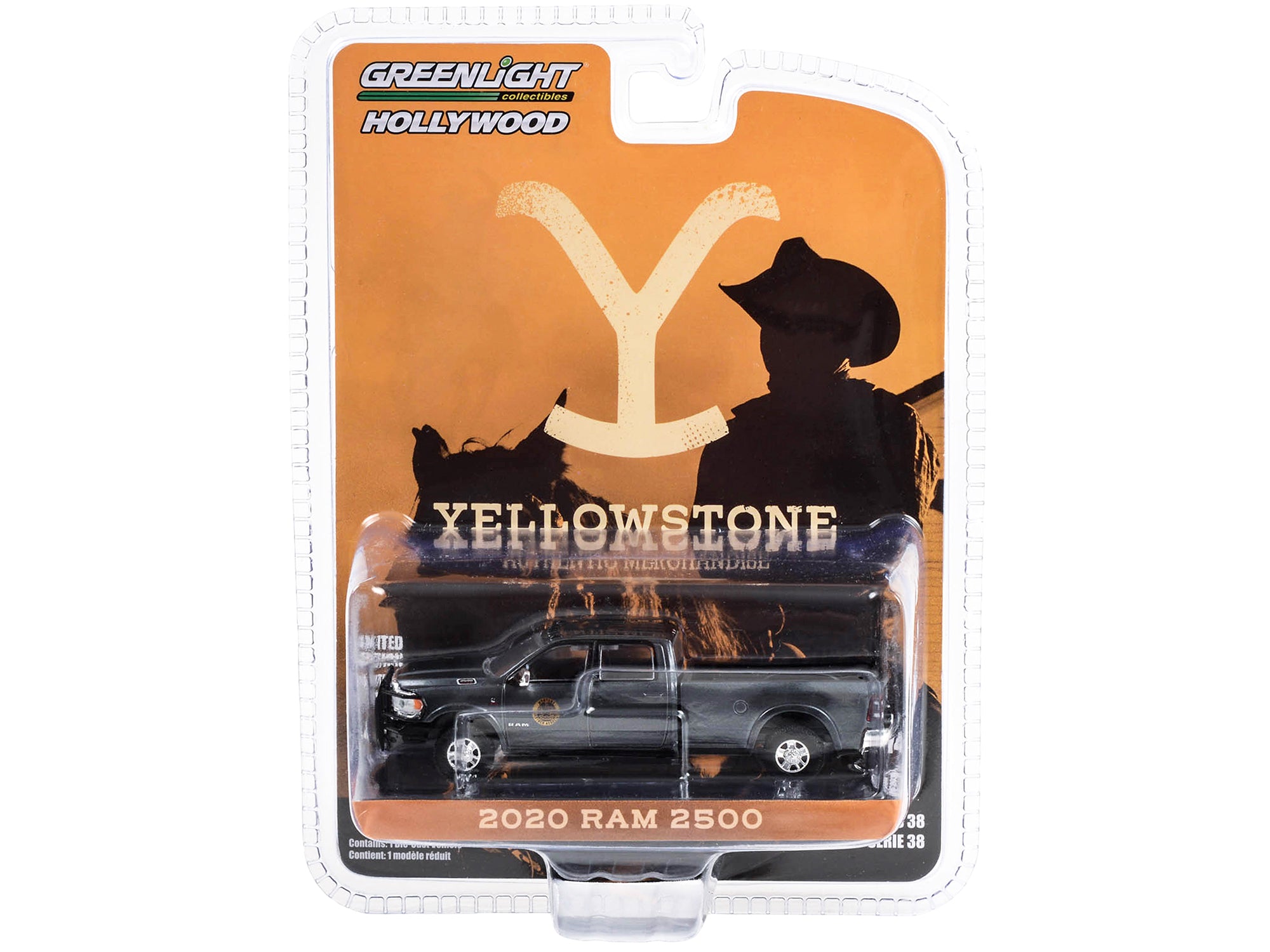 2020 Ram 2500 Pickup Truck Dark Gray Metallic "Montana Livestock Association" "Yellowstone" (2018-Current) TV Series "Hollywood Series" Release 39 1/64 Diecast Model Car by Greenlight - image 3