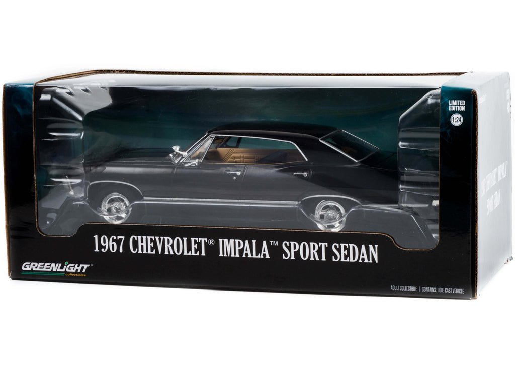 1967 Chevrolet Impala Sport Sedan Tuxedo Black 1/24 Diecast Model Car by Greenlight - image 3
