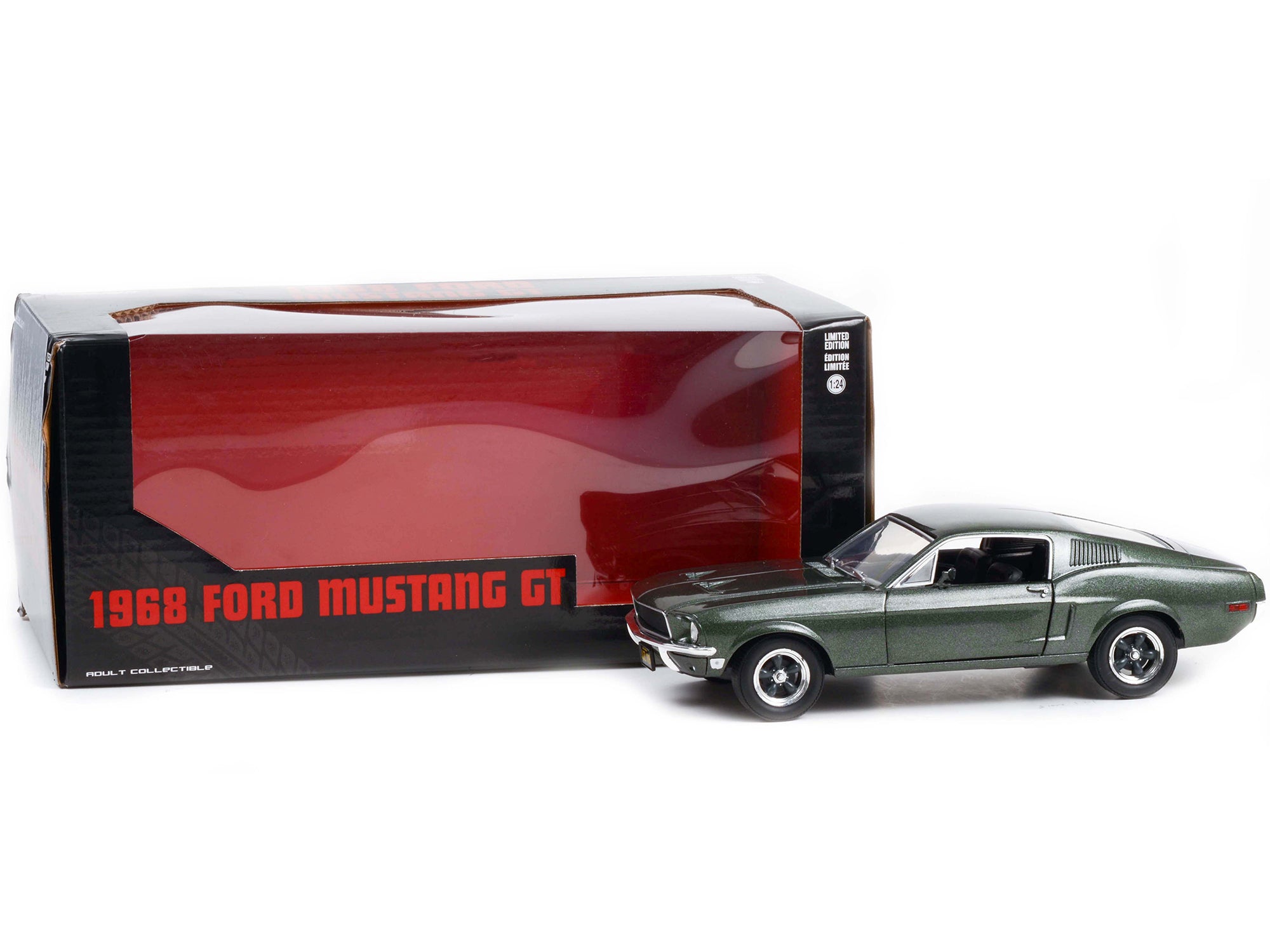 1968 Ford Mustang GT Fastback Highland Green Metallic 1/24 Diecast Model Car by Greenlight - image 3