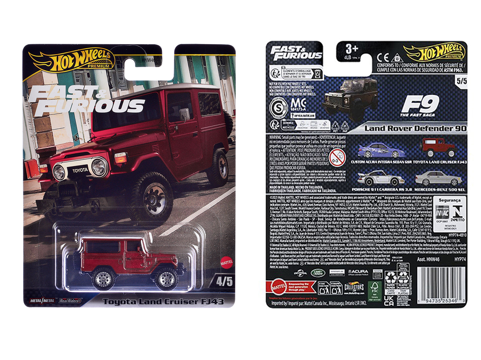 Toyota Land Cruiser FJ43 Red with White Top "The Fate of the Furious" (2017) Movie "Fast & Furious" Series Diecast Model Car by Hot Wheels - image 3