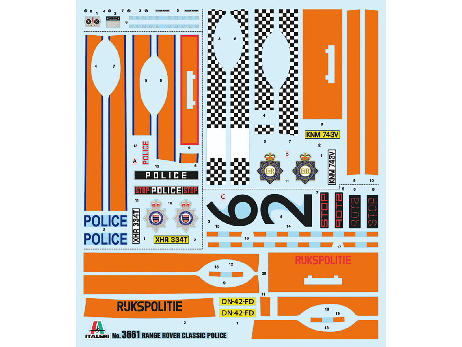 Skill 3 Model Kit Land Rover Range Rover Police 1/24 Scale Model by Italeri - image 4