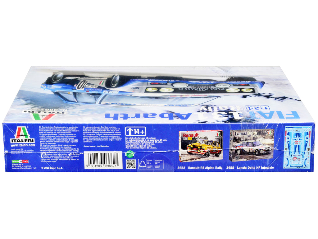 Skill 3 Model Kit Fiat 131 Abarth Rally #10 Winner "Montecarlo Rally" (1980) 1/24 Scale Model by Italeri - image 3