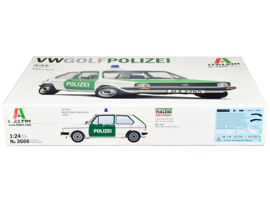 Skill 3 Model Kit 1978 Volkswagen Golf "Berlin Polizei (Police) Department" 1/24 Scale Model by Italeri - image 2