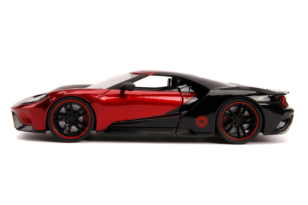 2017 Ford GT with Miles Morales Diecast Figurine "Spider Man" "Marvel" Series 1/24 Diecast Model Car by Jada - image 3
