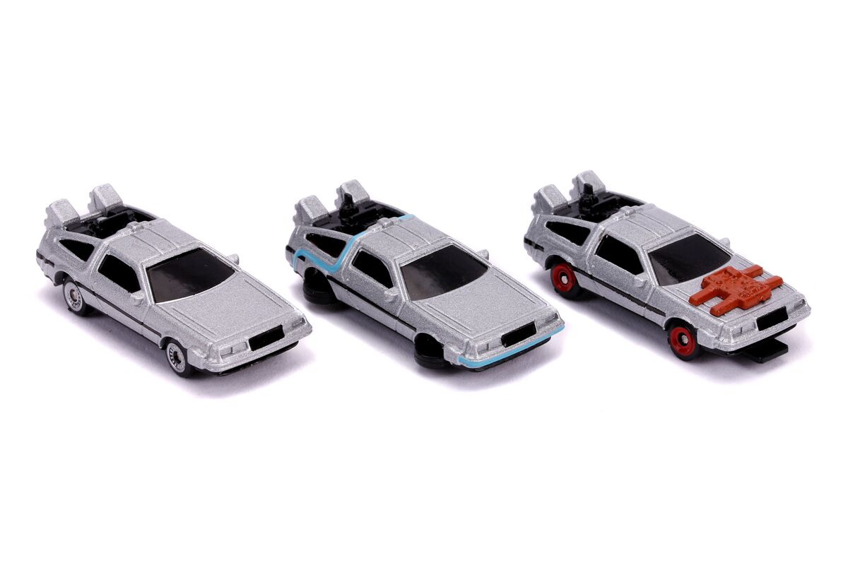 "Back to the Future" Time Machine 3 piece Set "Nano Hollywood Rides" Diecast Model Cars by Jada - image 2
