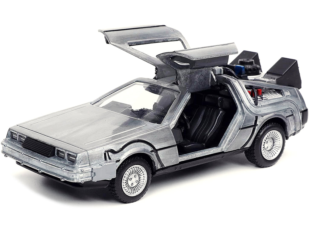 DeLorean DMC (Time Machine) Brushed Metal "Back to the Future Part I" (1985) Movie "Hollywood Rides" Series 1/32 Diecast Model Car by Jada - image 2