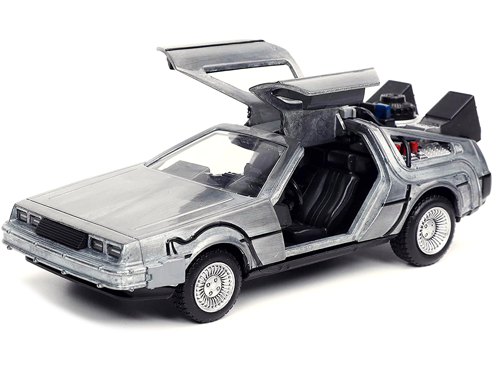 DeLorean DMC (Time Machine) Brushed Metal "Back to the Future Part I" (1985) Movie "Hollywood Rides" Series 1/32 Diecast Model Car by Jada - image 2