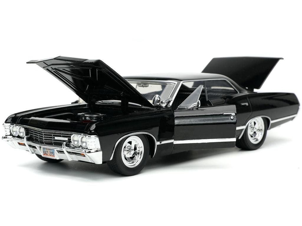 1967 Chevrolet Impala SS Sport Sedan Black and Dean Winchester Diecast Figurine "Supernatural" (2005-2020) TV Series "Hollywood Rides" Series 1/24 Diecast Model Car by Jada - image 3