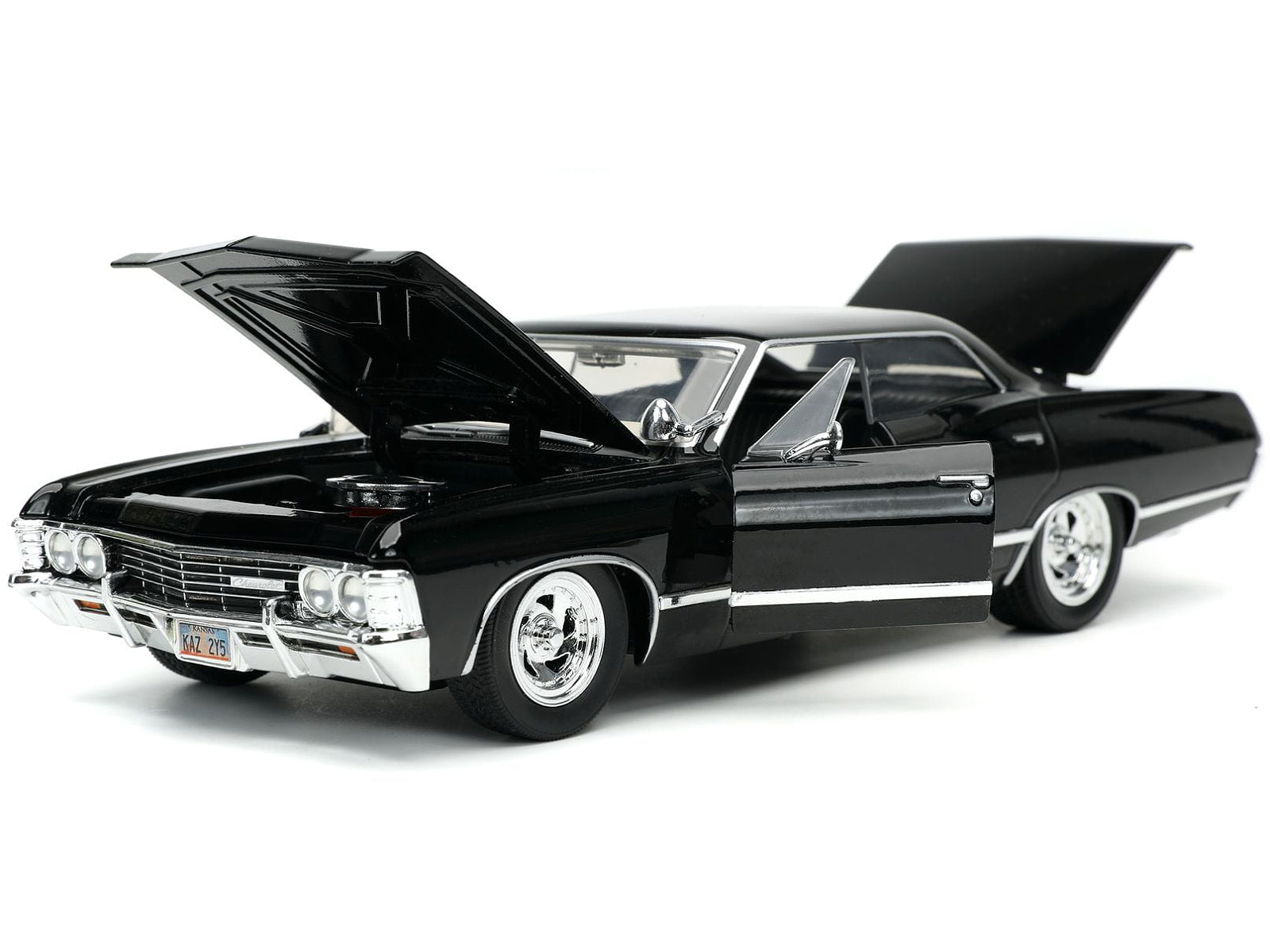 1967 Chevrolet Impala SS Sport Sedan Black and Dean Winchester Diecast Figurine "Supernatural" (2005-2020) TV Series "Hollywood Rides" Series 1/24 Diecast Model Car by Jada - image 3