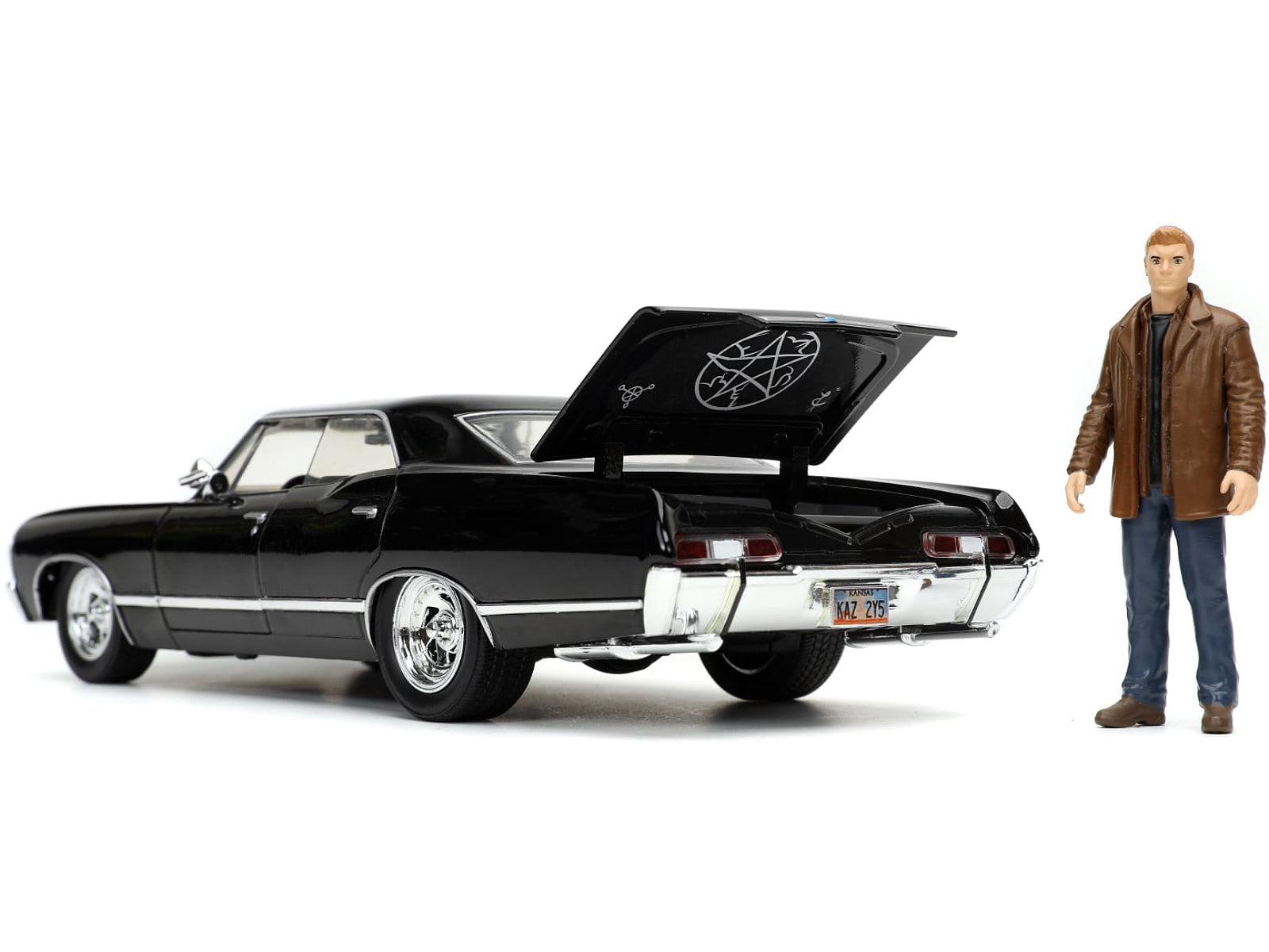1967 Chevrolet Impala SS Sport Sedan Black and Dean Winchester Diecast Figurine "Supernatural" (2005-2020) TV Series "Hollywood Rides" Series 1/24 Diecast Model Car by Jada - image 2