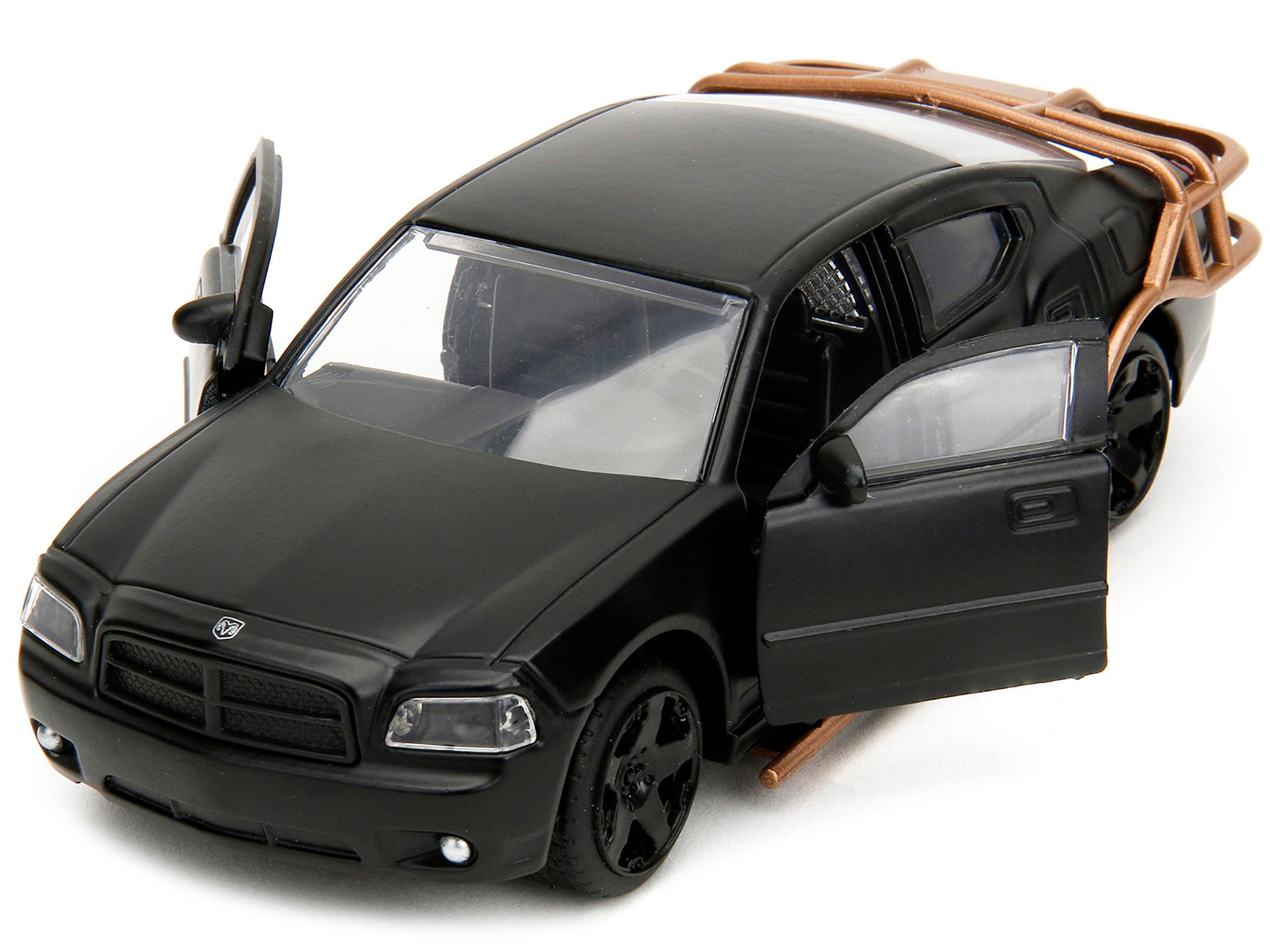 2006 Dodge Charger Matt Black with Outer Cage "Fast & Furious" Series 1/32 Diecast Model Car by Jada - image 2
