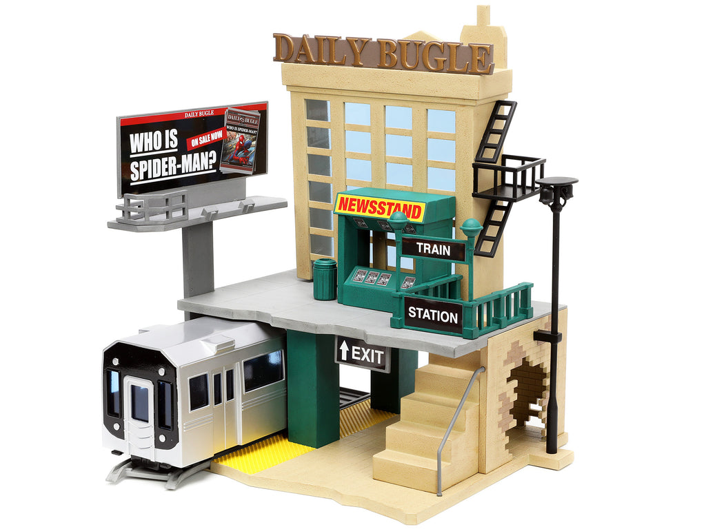 "Daily Bugle" and Subway Diorama Set with Spider-Man and J. Jonah Jameson Diecast Figures "Marvel's Spider-Man" "Nano Scene" Series Models by Jada - image 3
