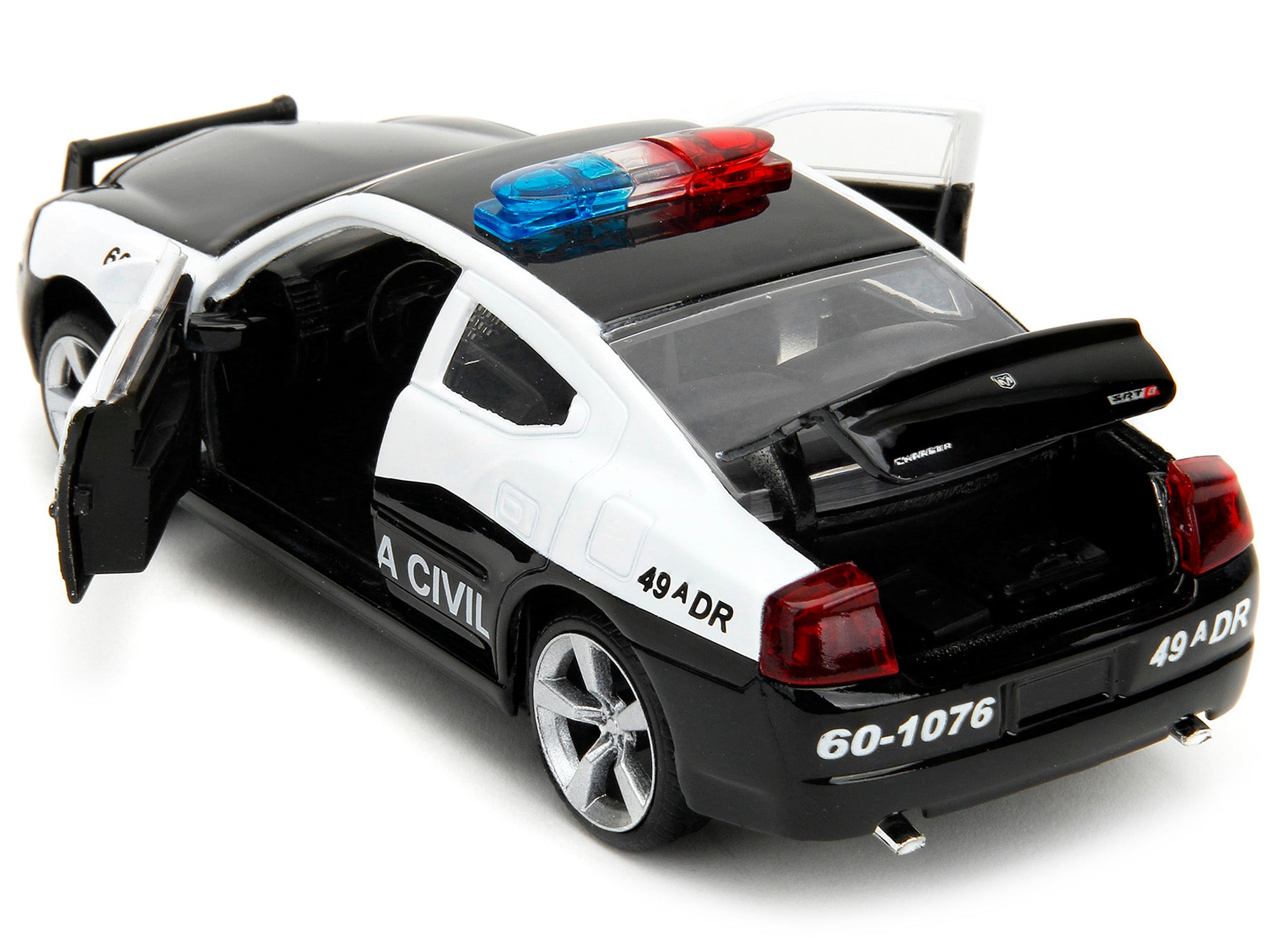 2006 Dodge Charger Police Black and White "Policia Civil" "Fast & Furious" Series 1/32 Diecast Model Car by Jada - image 4
