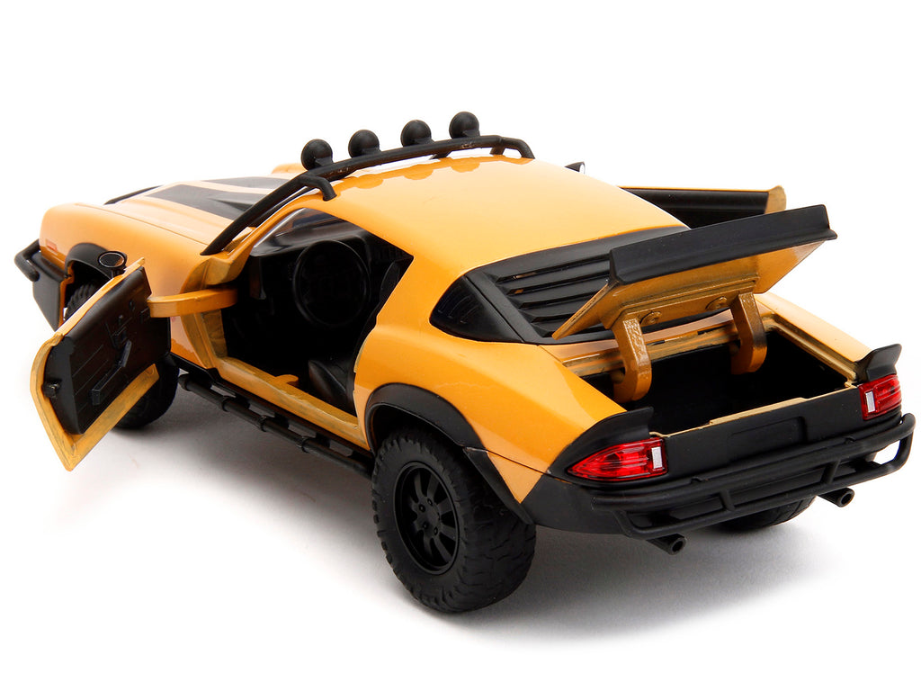 1977 Chevrolet Camaro Off-Road Version "Bumblebee" Yellow Metallic with Black Stripes and Transformers Logo Diecast Statue "Transformers: Rise of the Beasts" (2023) Movie "Hollywood Rides" Series 1/24 Diecast Model Car by Jada - image 4