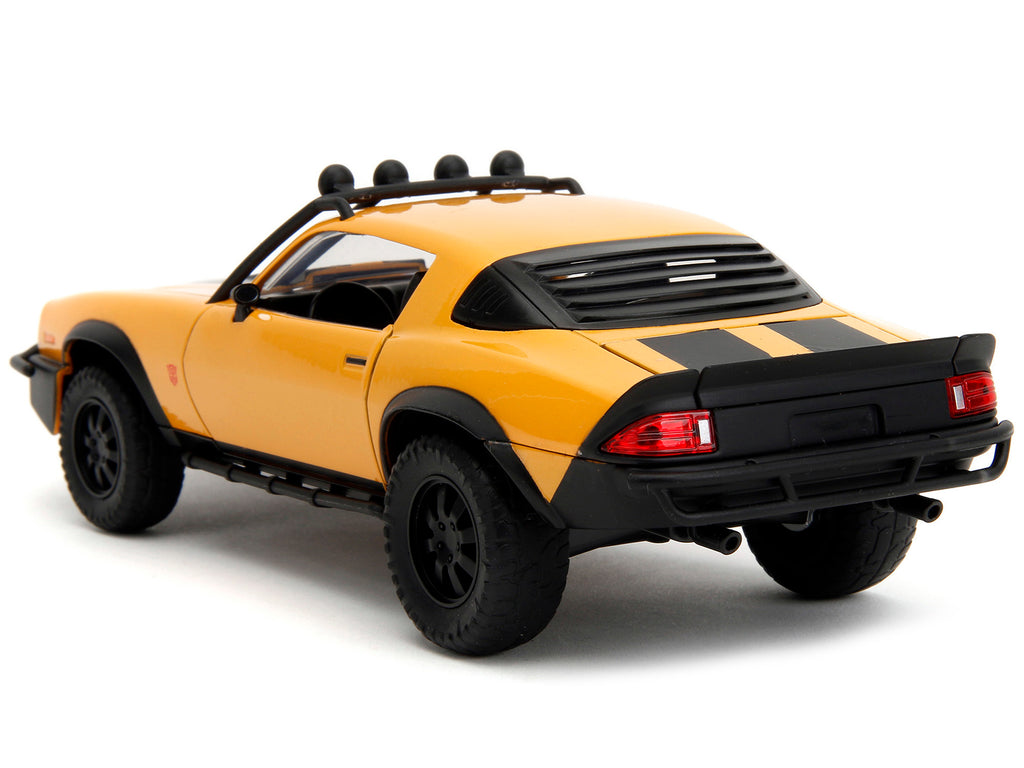 1977 Chevrolet Camaro Off-Road Version "Bumblebee" Yellow Metallic with Black Stripes and Transformers Logo Diecast Statue "Transformers: Rise of the Beasts" (2023) Movie "Hollywood Rides" Series 1/24 Diecast Model Car by Jada - image 5