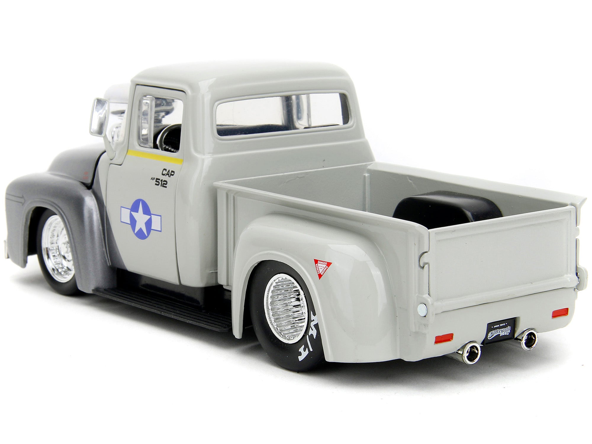 1956 Ford F-100 Pickup Truck Tan and Gray Metallic and Guile Diecast Figure "Street Fighter" Video Game "Anime Hollywood Rides" Series 1/24 Diecast Model Car by Jada - image 4