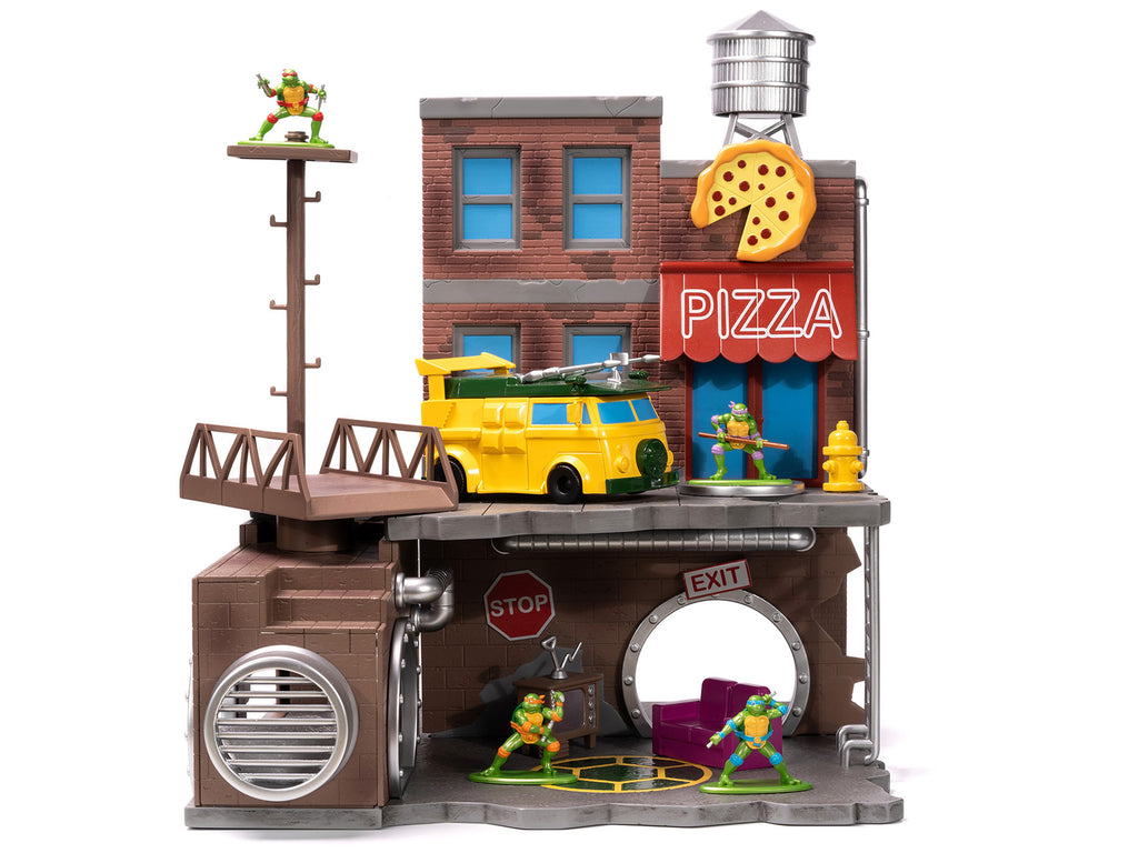 "Teenage Mutant Ninja Turtles" Turtle Lair Diorama Set with Figures and Party Wagon "Nano Scene" Series Model by Jada - image 3