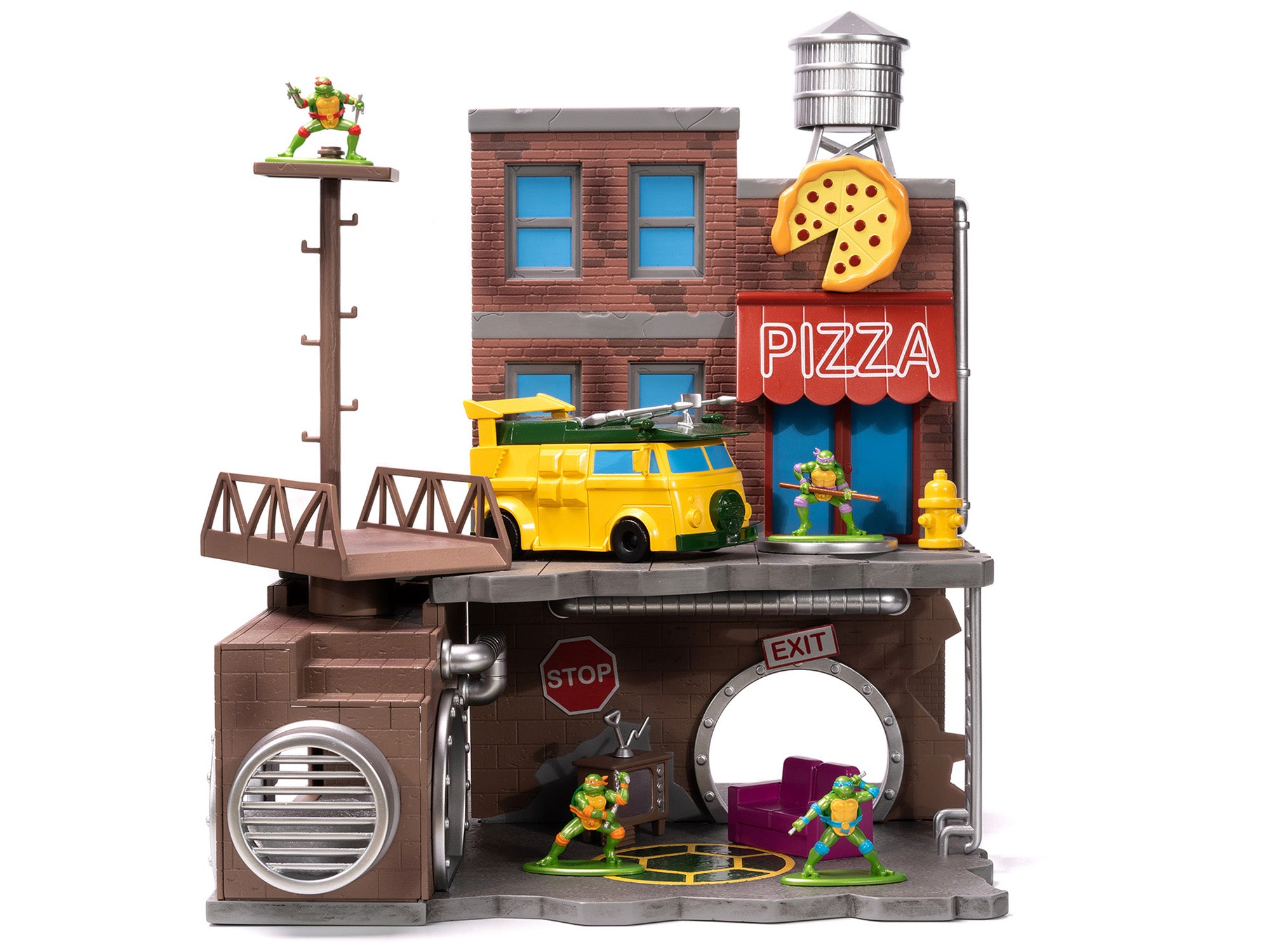 "Teenage Mutant Ninja Turtles" Turtle Lair Diorama Set with Figures and Party Wagon "Nano Scene" Series Model by Jada - image 3