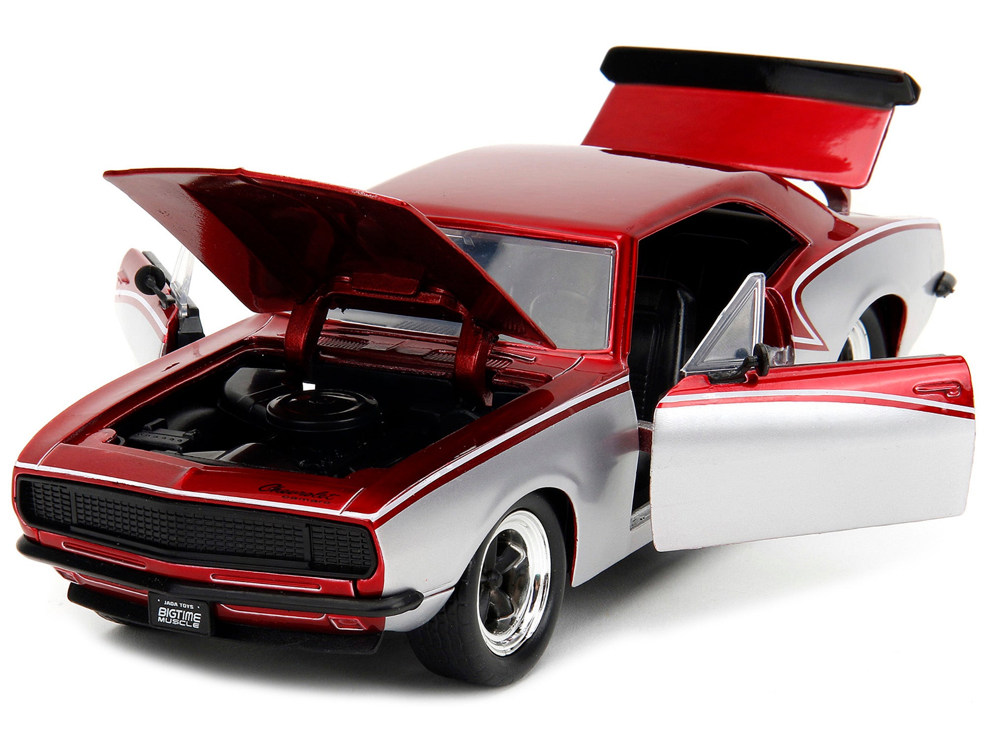 1967 Chevrolet Camaro Candy Red and Silver Metallic "Bigtime Muscle" Series 1/24 Diecast Model Car by Jada - image 2
