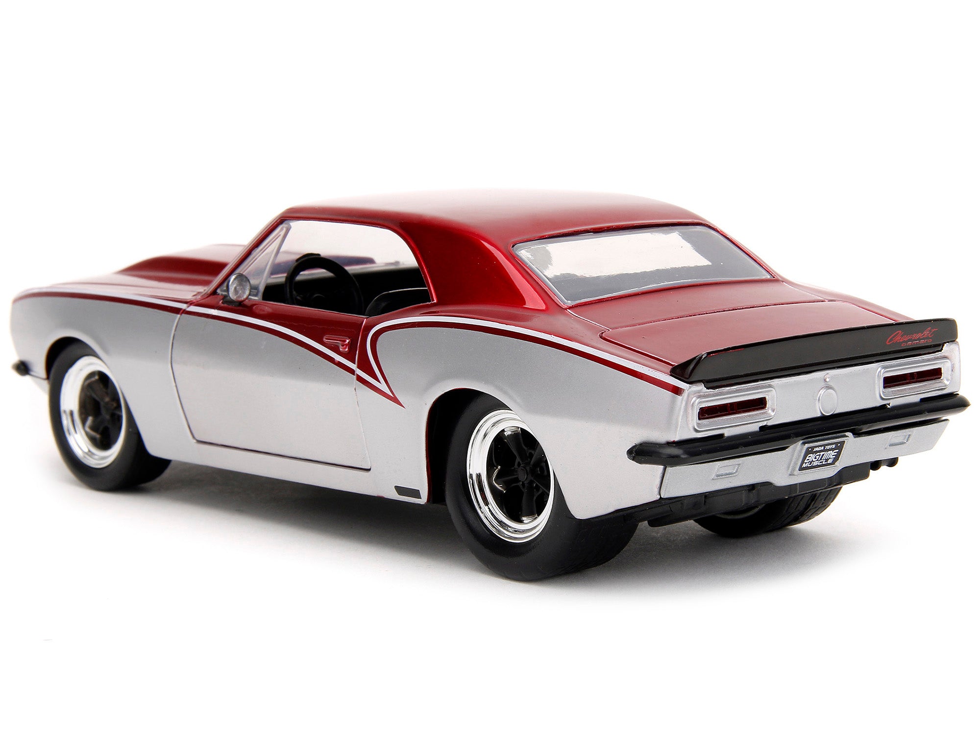 1967 Chevrolet Camaro Candy Red and Silver Metallic "Bigtime Muscle" Series 1/24 Diecast Model Car by Jada - image 5