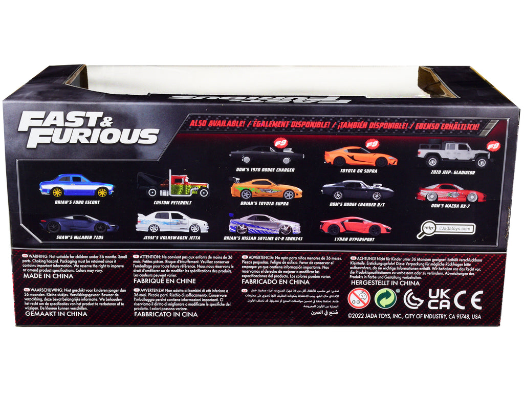Brian's Toyota Supra Orange with Graphics "Fast & Furious" Movie 1/24 Diecast Model Car by Jada - image 2