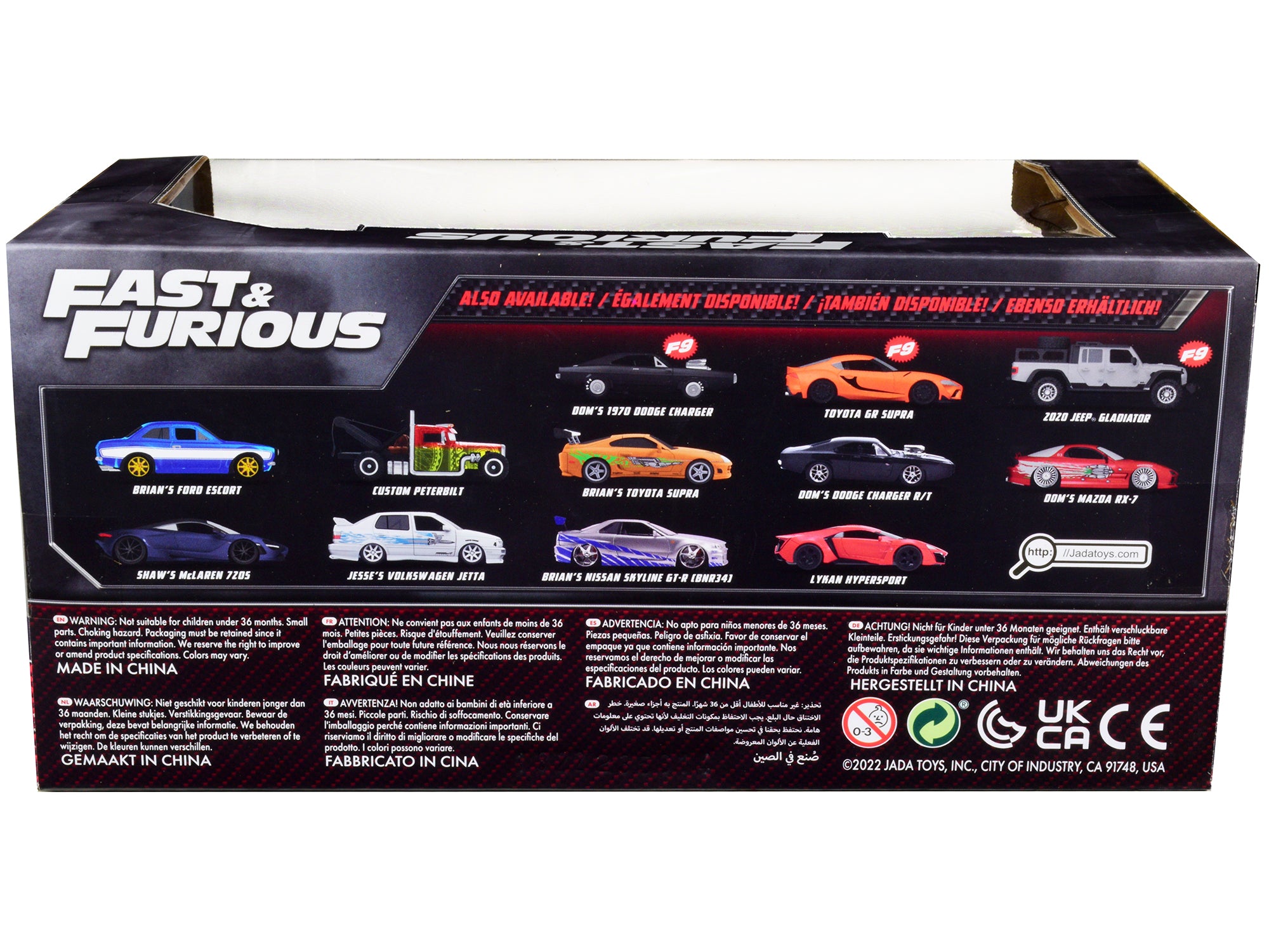 Brian's Toyota Supra Orange with Graphics "Fast & Furious" Movie 1/24 Diecast Model Car by Jada - image 2