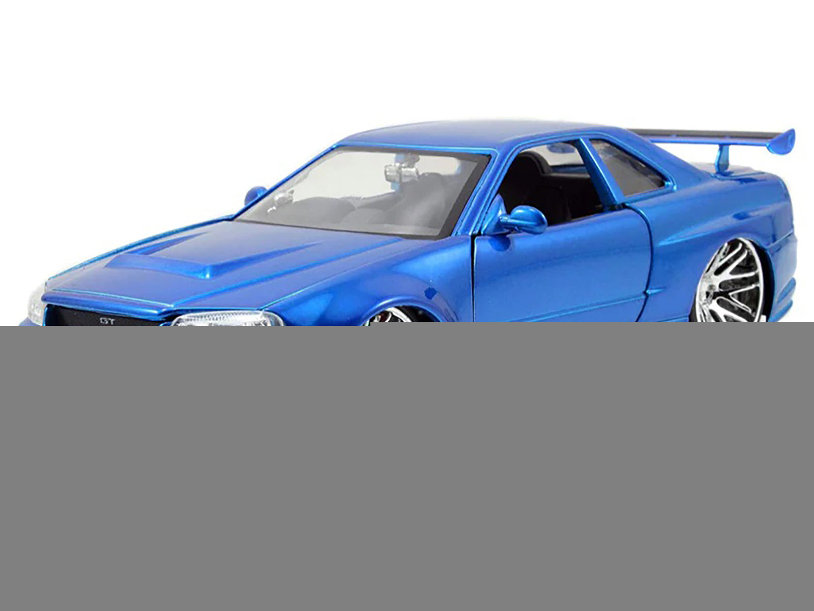 Brian's Nissan GTR Skyline R34 RHD (Right Hand Drive) Blue 25th Anniversary "Fast & Furious" Movie 1/24 Diecast Model Car by Jada - image 3