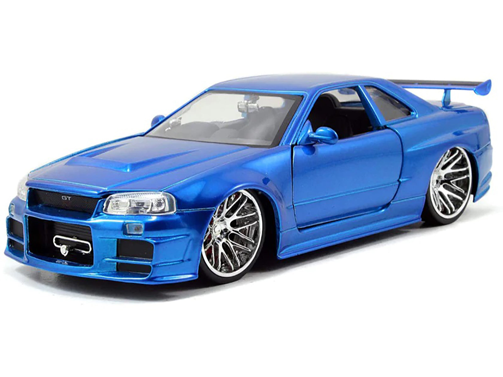 Brian's Nissan GTR Skyline R34 RHD (Right Hand Drive) Blue 25th Anniversary "Fast & Furious" Movie 1/24 Diecast Model Car by Jada - image 4