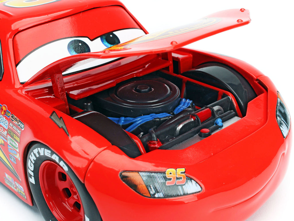 Lightning McQueen #95 Red with Extra Wheels Disney & Pixar "Cars" Movie "Hollywood Rides" Series Diecast Model Car by Jada - image 3